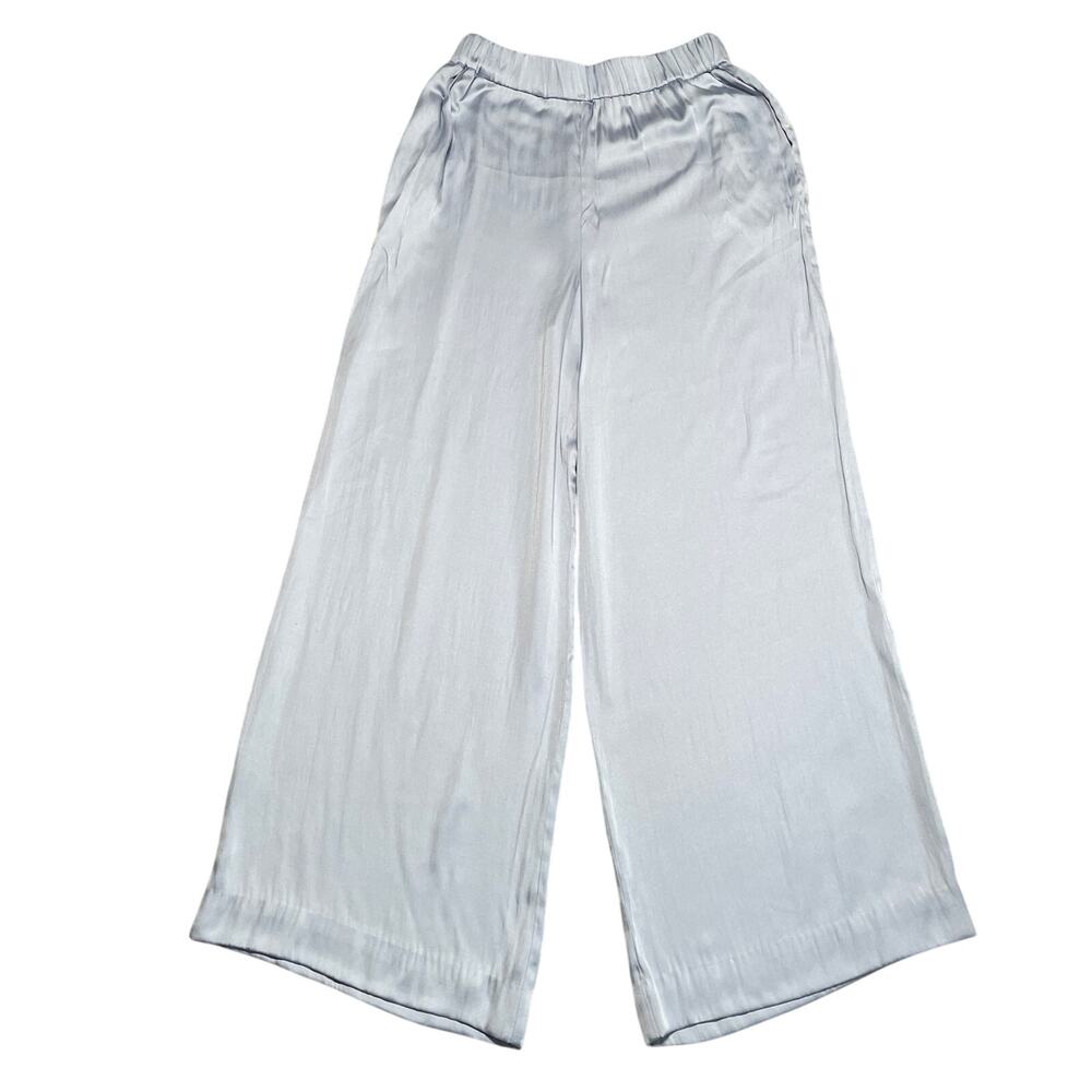 Simkhai Pants Womens Medium Blue Wide Leg Silky Flowy Dressy Casual Resort